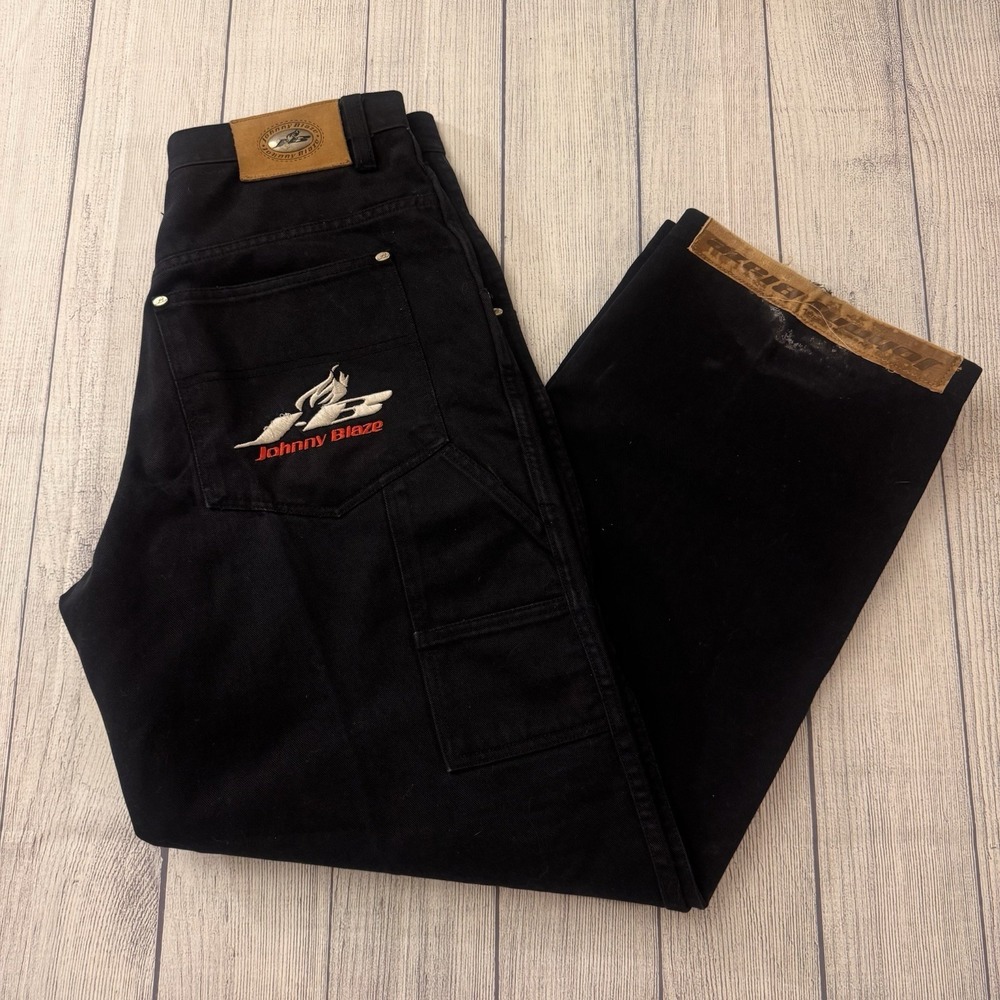 Vintage Johnny Blaze Black Carpenter Jeans Baggy Fit Men's Size 32x32 Y2K